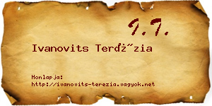 Ivanovits Terézia névjegykártya